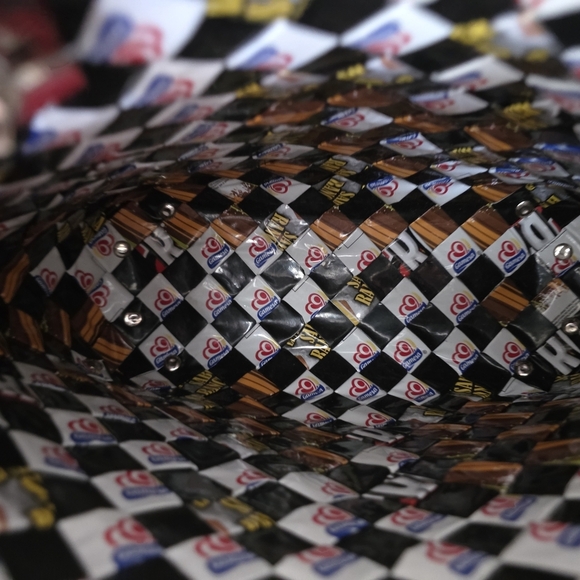 Nahi Ollin Black & White Checkerboard Candy Wrapper Crossbody/Shoulder Bag - Picture 11 of 12